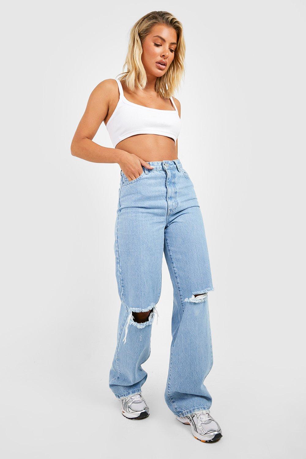 Boohoo wide leg clearance jeans